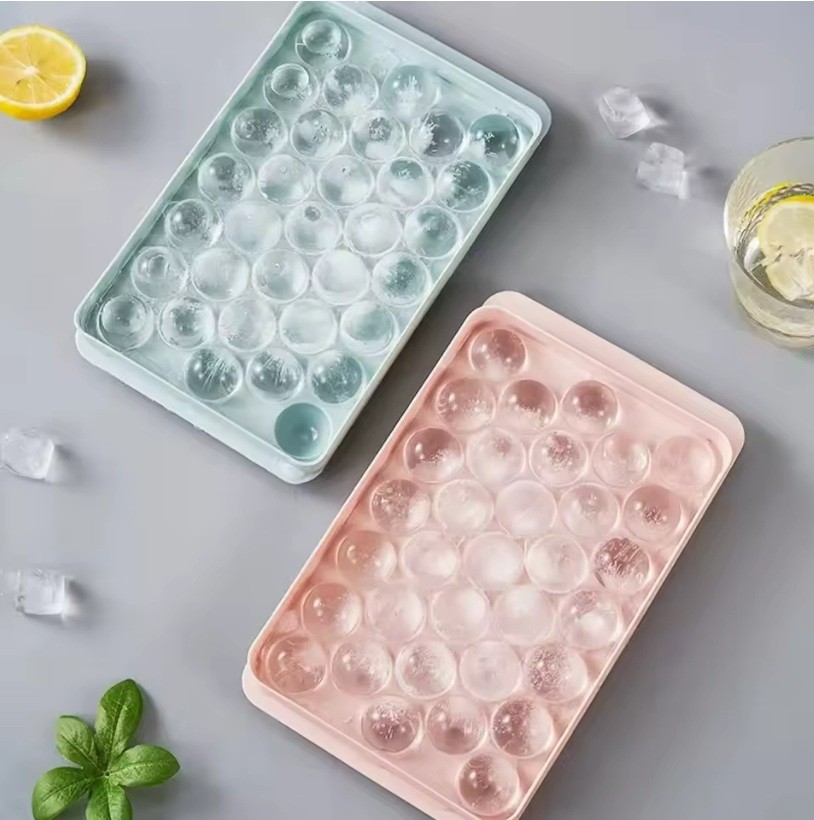 33 PCS Plastic Ice Ball Mold Sustainable Frozen Whiskey Ball Popsicle Ice Cube Tray Box Kitchen Tools Accessories Lollipop